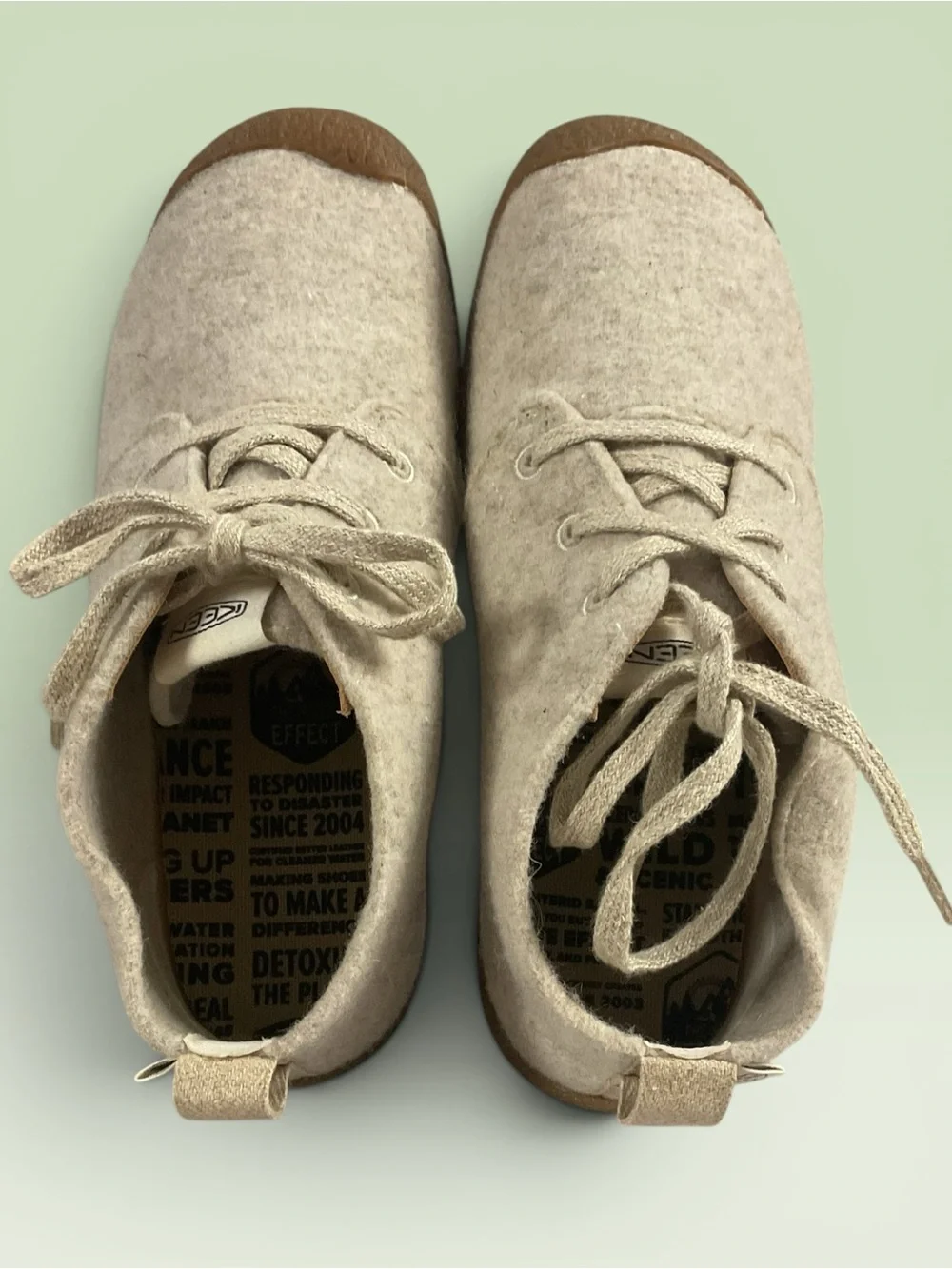 Keen Mosey Chukka Beige Felt Ankle Booties w/Brown Soles Women's Size 10